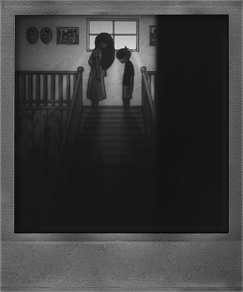 2 Personnes en haut des escaliers se faisant face tête baissée