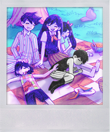 Tout le monde assis sur une nappe te picnic