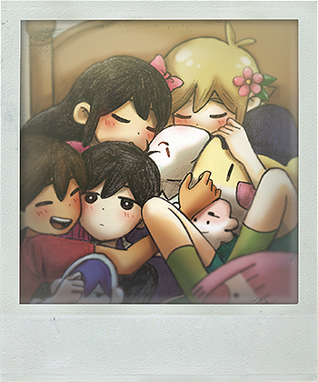 Tout le monde confortable dans un lit avec des peluches :3